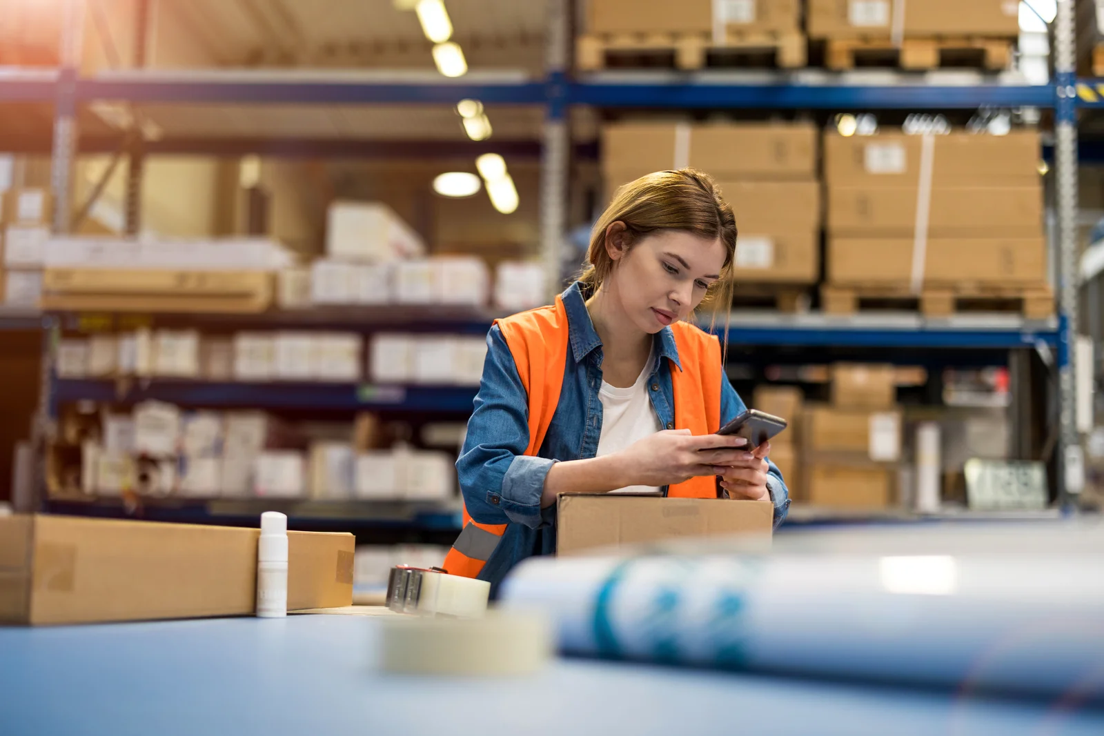 Endpoint Automation Solutions warehouse worker checking inventory